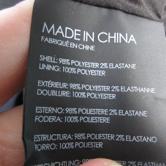 Club Monaco Crepe Mini Dress 6 Black 3/4 Ruffle Sleeve Lined Shift Luxury 424 - Picture 9 of 10